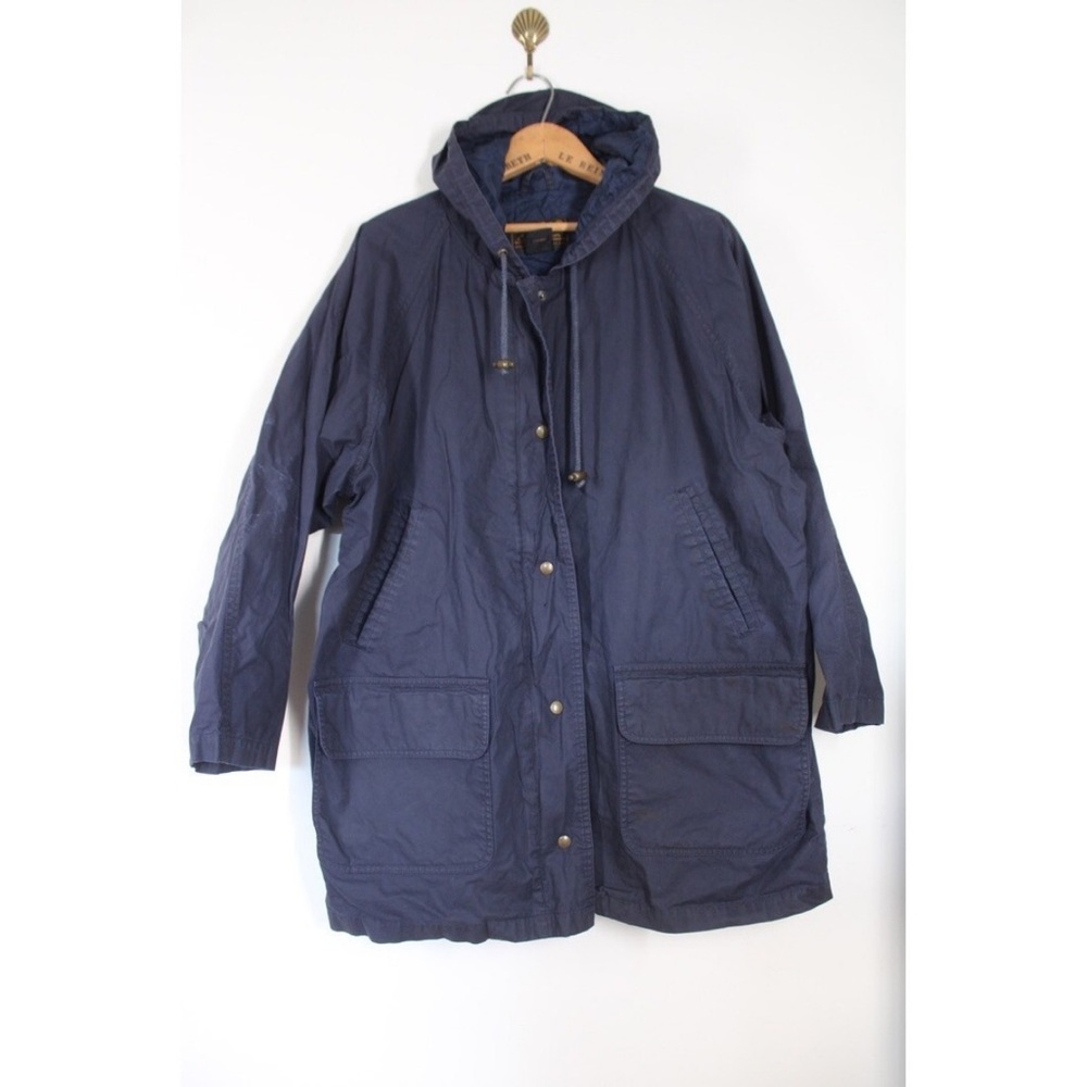 Eddie Bauer Navy Blue Hooded Jacket Size L
